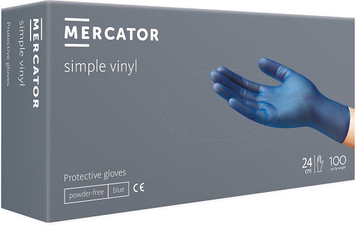 Rukavice S Vinyl modré nepudrované 100ks | Nezařazené